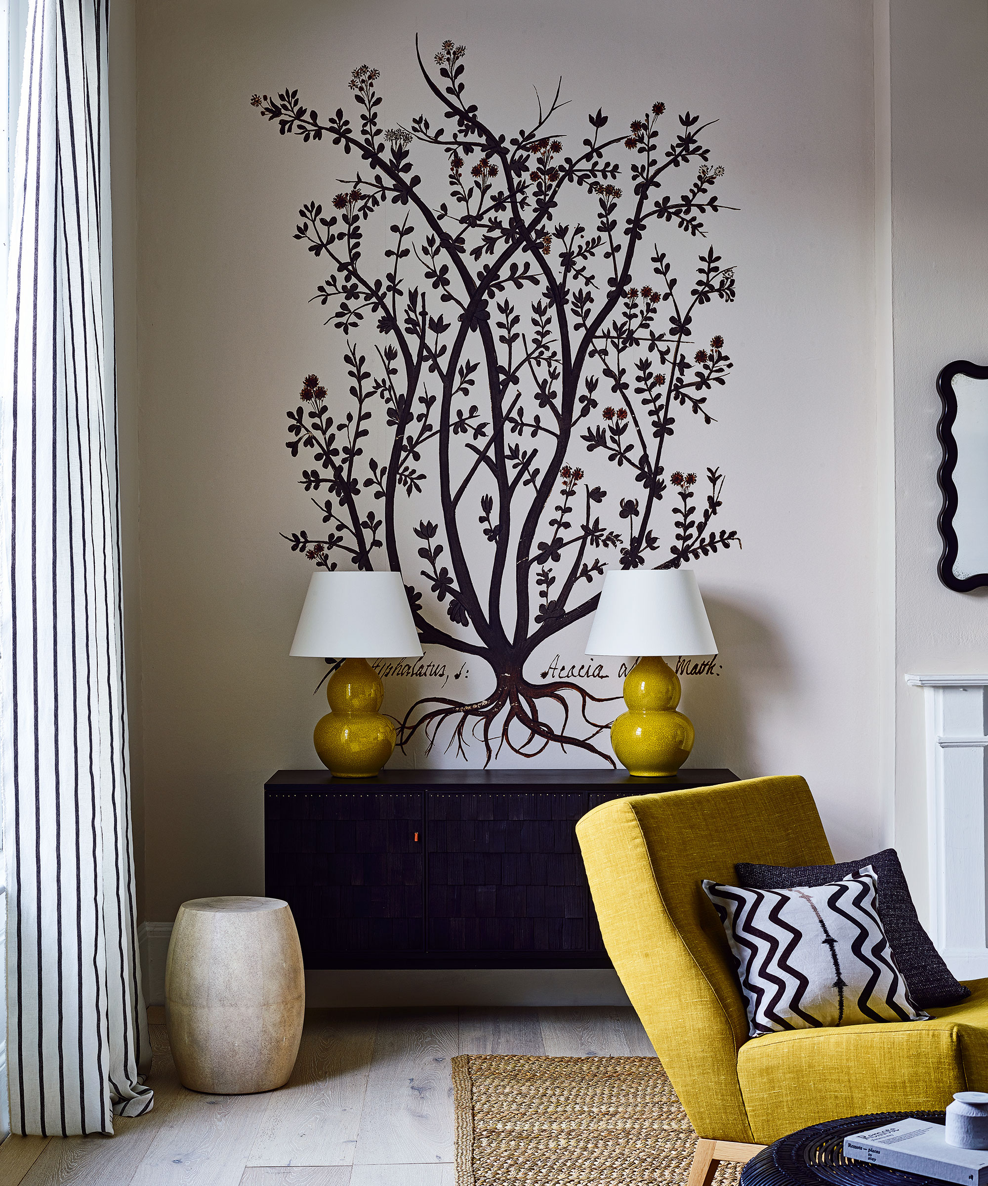 Ideas de decoración de paredes con calcomanías de pared en la sala de estar